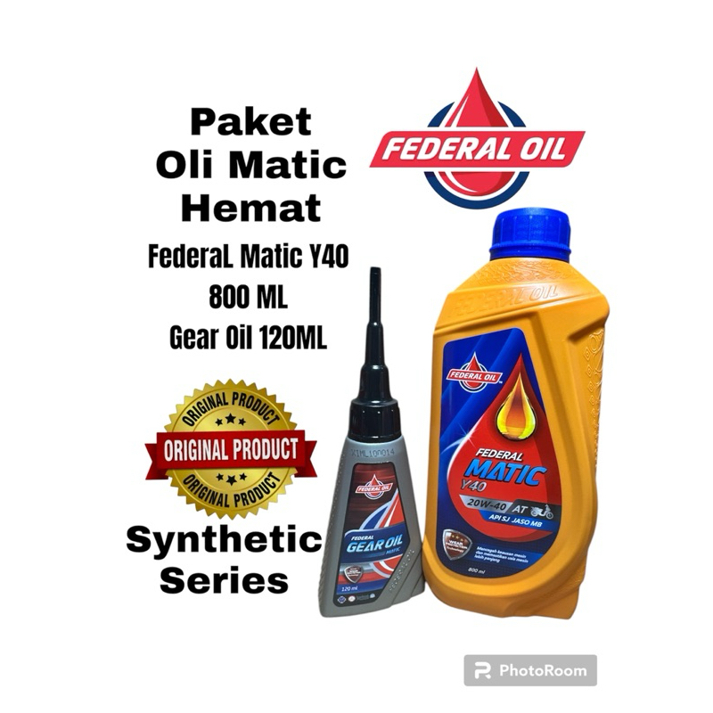 Paket Hemat Federal OIL Matic Y40 800ML + Gear Federal 120ml - Oli Motor Matic