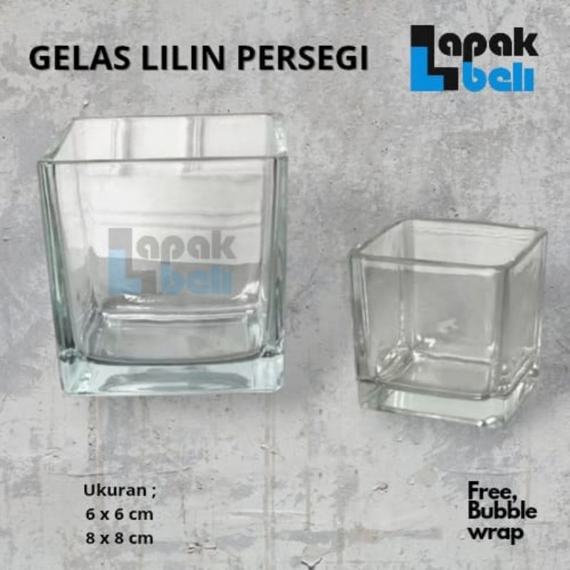 GELAS KACA LILIN PERSEGI / GELAS LILIN / JAR CANDLE