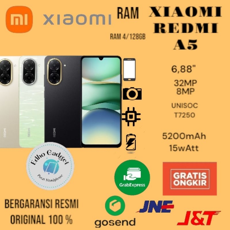 Xiaomi Redmi A5 ram 4/128gb bergaransi resmi xiaomi service center indonesia 12 bulan 1 tahun