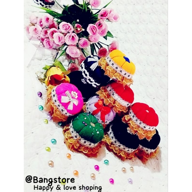 pincushion tempat penyimpanan jarum pentul, pin hijab, peniti, dll,,praktis dan menarik,membuat jaru