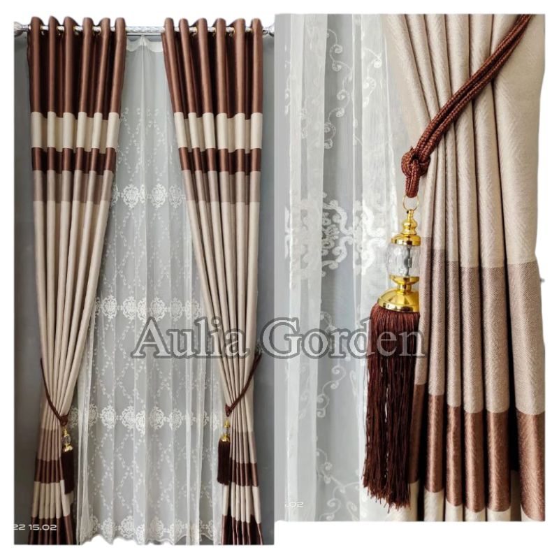 gorden jendela minimalis motif pelangi gorden tebal blackout import
