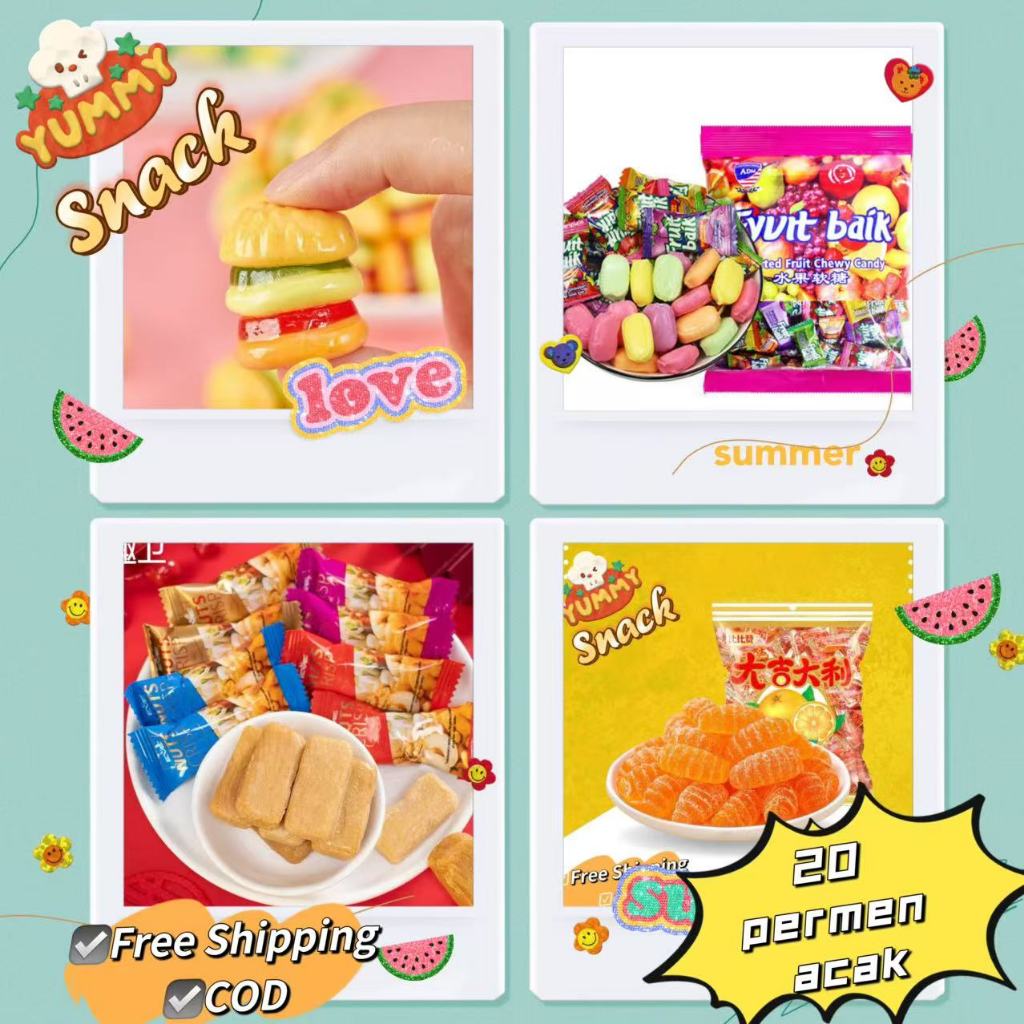 

Kombinasi permen secara acak, pilihan terbaik untuk pemberian hadiah, orang dewasa dan anak-anak menyukainya!