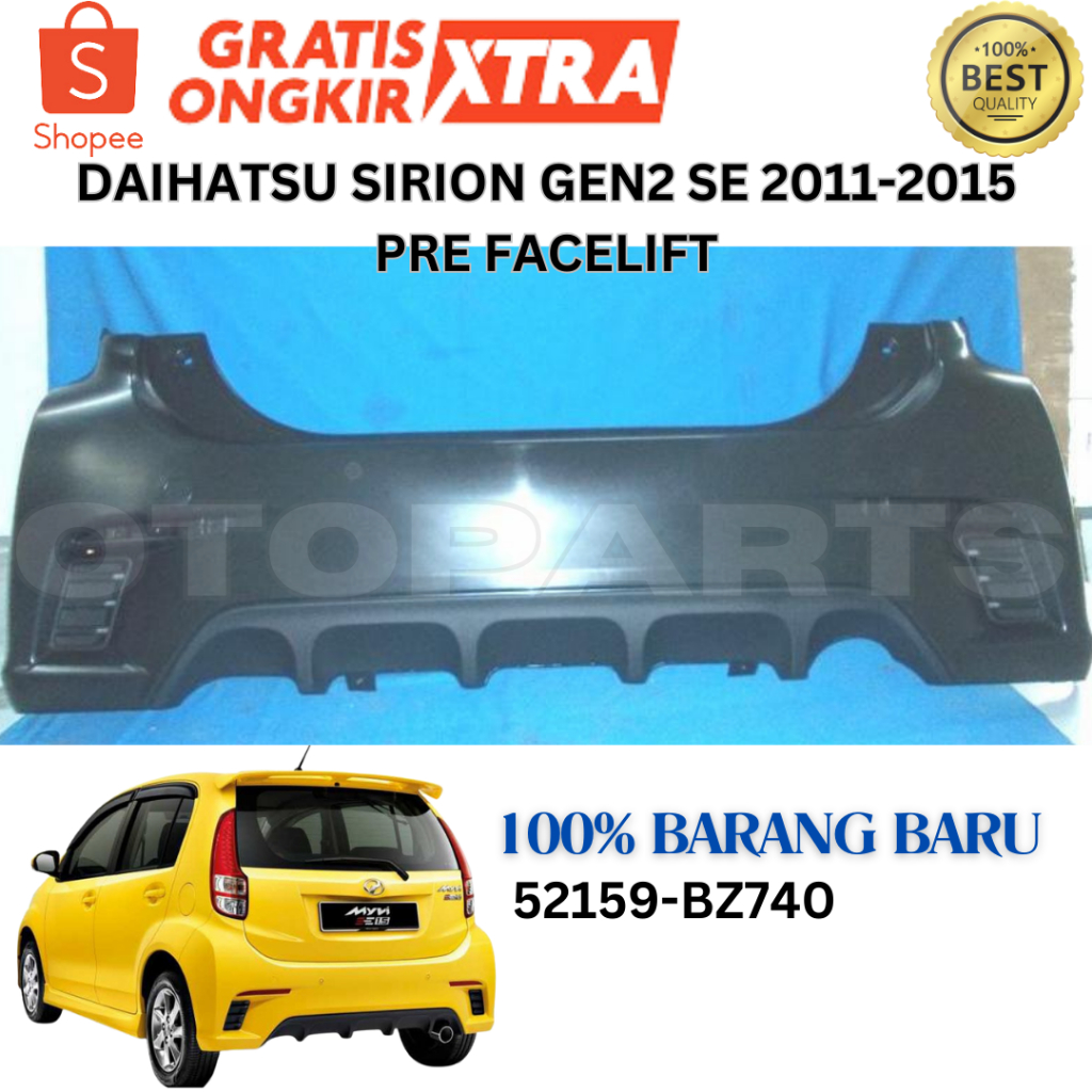 52159-BZ740 BUMPER BEMPER BELAKANG SIRION SE MYVI 2011 2012 2013 2014 BARU OEM IMPORT
