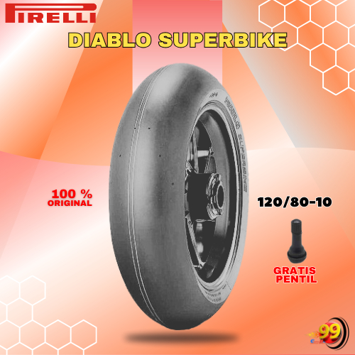 Ban Motor Slick PIRELLI DIABLO SUPERBIKE 120/80 Ring 10 Tubeless