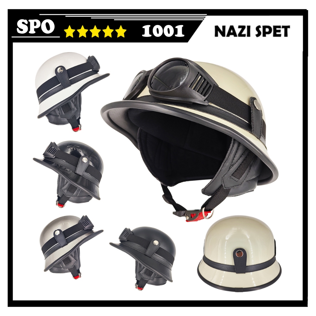 NA2 Helm Dewasa Spet  klasik helm retro helm jadul Helm Vespa Helm motor gratis Kaca mata