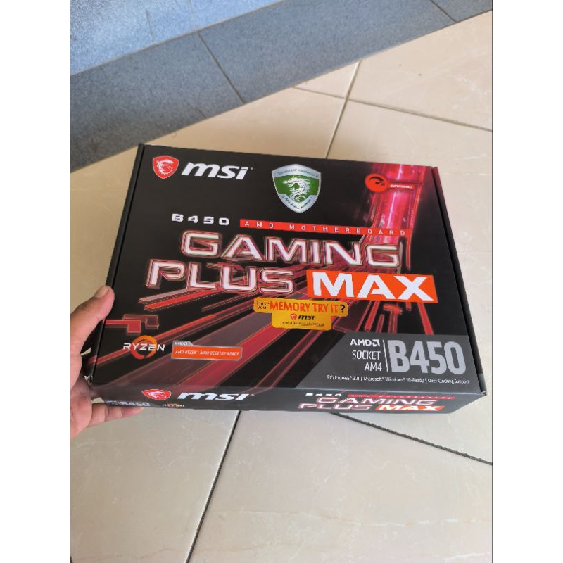 Motherboard AMD Gaming Plus MAX B450 MSI ATX SOCKET AM4 Bekas Belum Kepakai