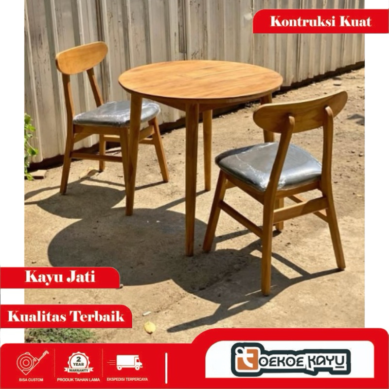 kursi cafe, kursi makan, meja cafe, meja makan, kursi makan kayu jati