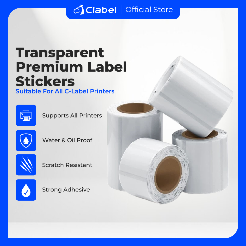 

CLABEL Kertas Label Sticker Transparan Tag Produk