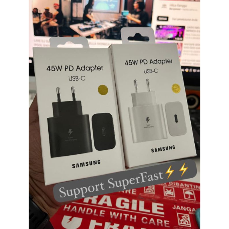 Adapter cas Samsung galaxy 45w ori 99%/Kepala cas type-c/Adapter cas samsung 45w/Kepala cas samsung 