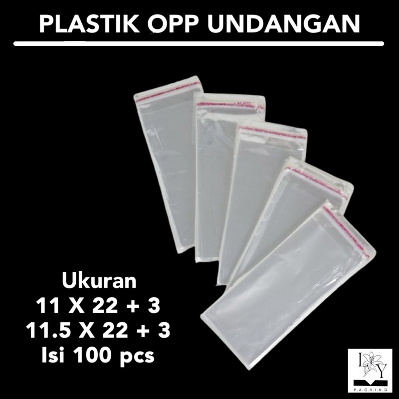 (ISI 100 PCS) Plastik OPP Seal Undangan / Plastik Packing Bening/ Plastik Opp Seal / Plastik OPP Lem