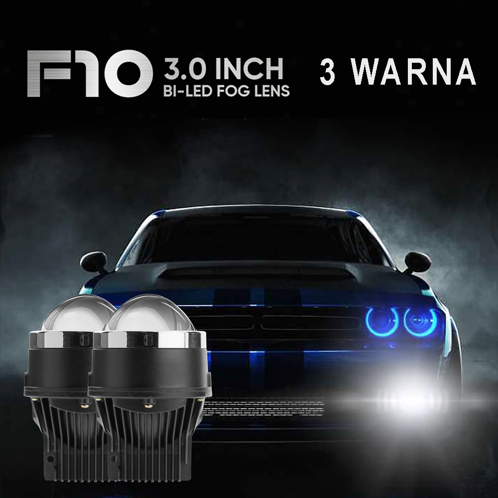 F10 - Biled Projie Foglamp 3 Warna | Lampu Kabut F10 3 Warna | 3.0" Biled Foglight 3 Colors Vahid