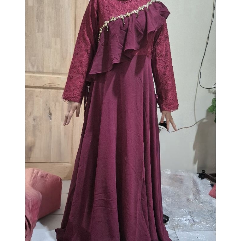 DRESS MAROON By PEKGO