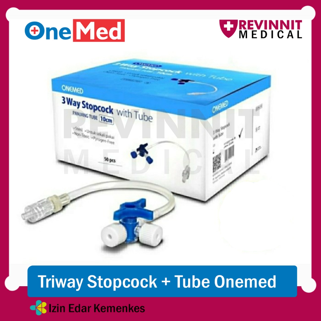 Onemed Triway Stopcock + Tube 10cm | Threeway 3 Way dengan Extension Tube