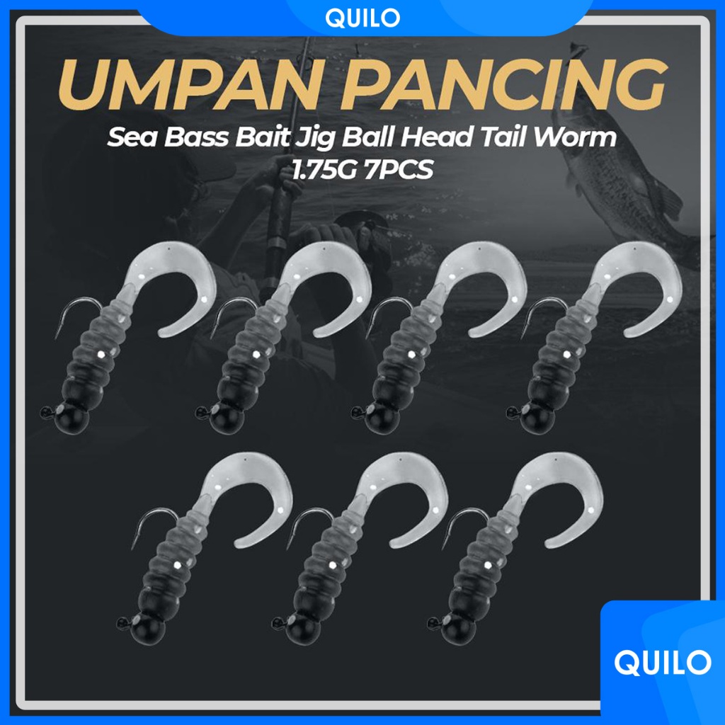 UMPAN PANCING SILIKON CACING LEMBUT MENARIK IKAN FISHING LURE 7PCS