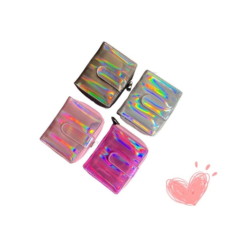 DOMPET LIPAT HOLOGRAM - DOMPET LIPAT WANITA HOLOGRAM TERBARU - DOMPET MINI - DOMPET LUCU
