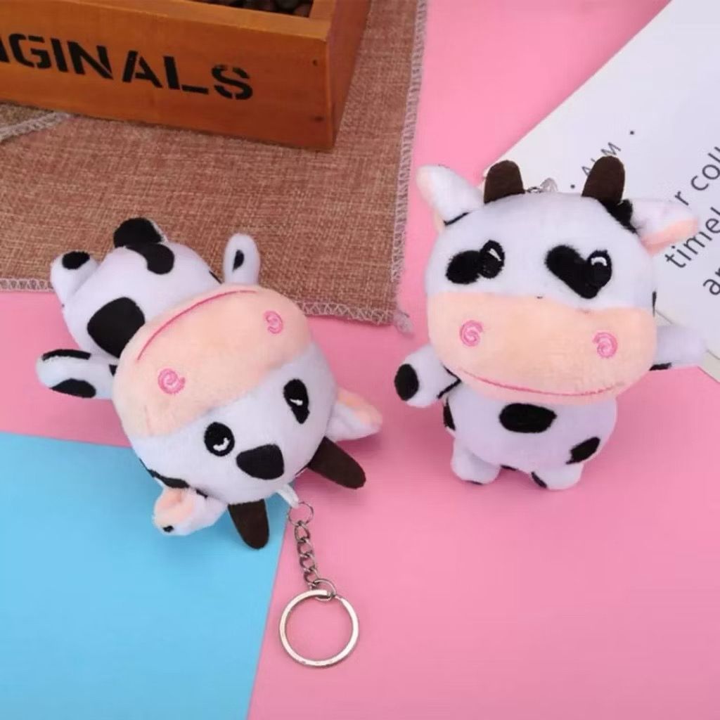 Gantungan Tas Boneka Sapi Gembul Cow AT003 Gantungan Kunci Lucu Kekinian Bisa COD Murah Terbaru