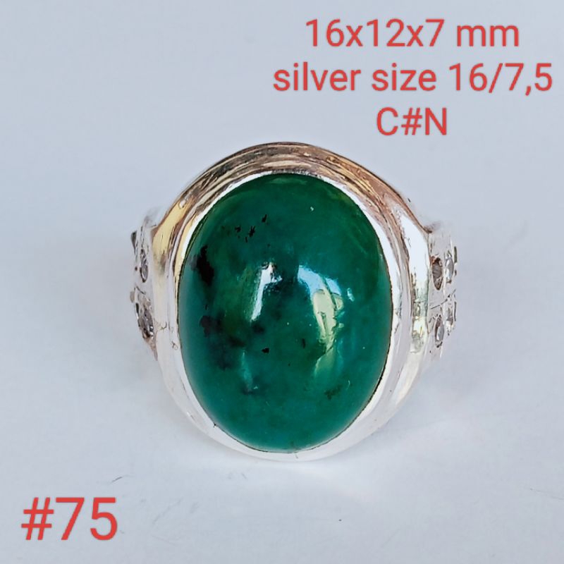 cincin perak,batu natural bacan Doko #75