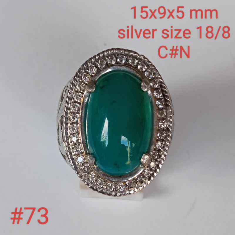 cincin perak,batu natural bacan Doko #73