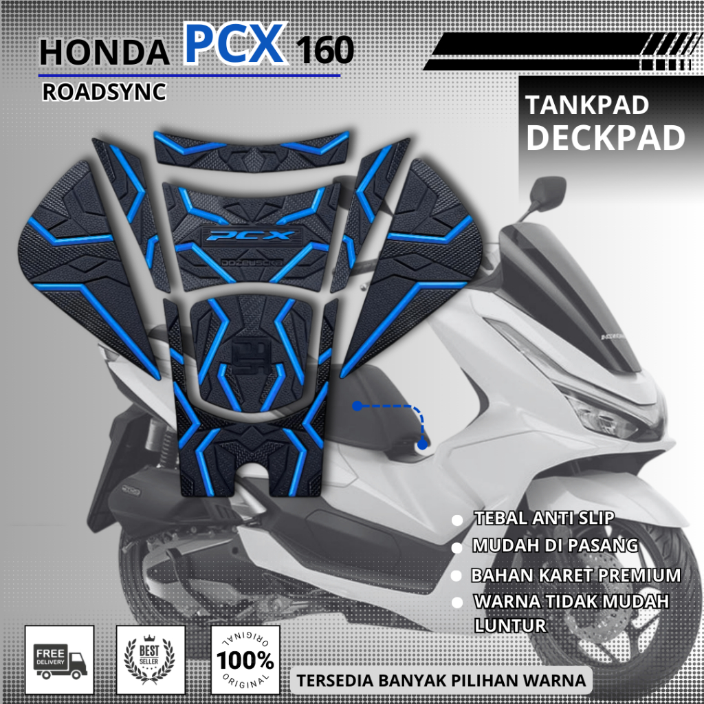 DECKPAD HONDA NEW PCX 160 ROADSYNC/TANKPAD PCX 160 ROADSYNC/AKSESORIS PCX 160/VARIASI MOTOR PCX 160 