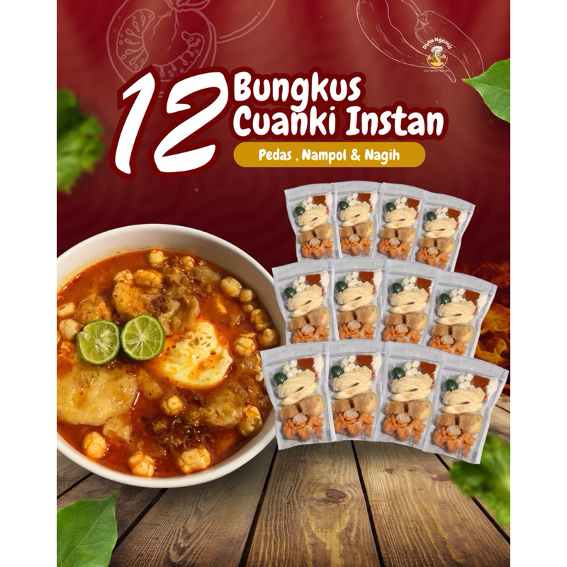 

PAKET 12 BUNGKUS CUANKI INSTAN pedas gurih by dutangemil