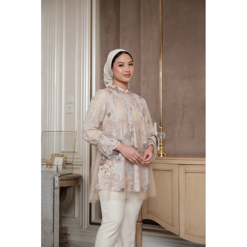 Blouse Famset Cream Burgundy Lonila Id Lonilaid Kaleela