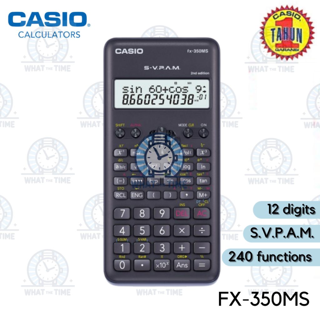 

WTT Kalkulator CASIO FX-350MS Plus Original Scientific Calculator Ilmiah Sekolah Kuliah FX 350MS 350