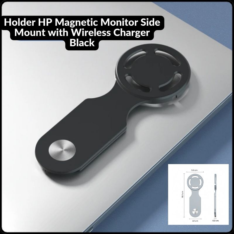 FONKEN Holder HP Magnetic Monitor Side Mount with Wireless Charger - FK022 - Black