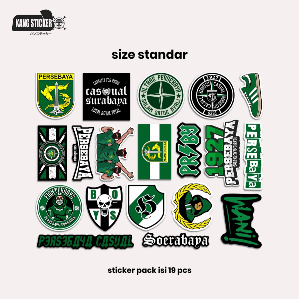 

STICKER PACK PERSEBAYA SURABAYA ISI 19PCS - PREMIUM STICKER - WATERPROOF