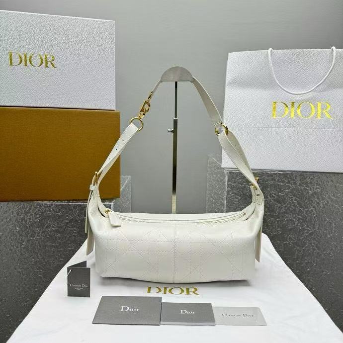 DIOR D-Journey Shoulder Bag Medium White 93333