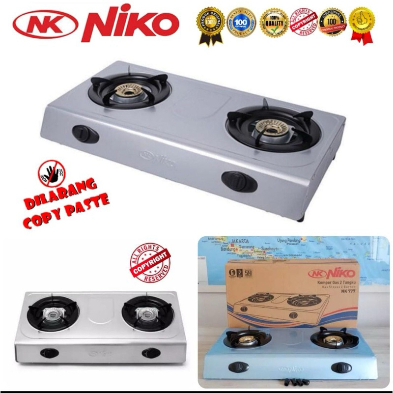 KOMPOR GAS NIKO 2 TUNGKU 777 STAINLIES