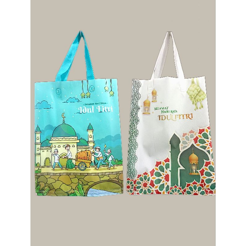 

Tas Idul Fitri tas kantong lebaran goodie bag kantong kain spunbond mudik parcel bingkisan souvenir
