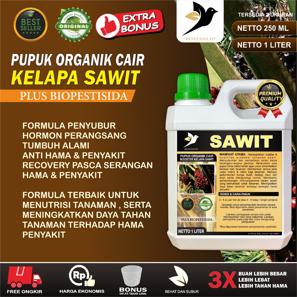 Shopritz Pupuk Organik Cair Sawit / Booster Kelapa Sawit / Pupuk Sawit Cair / Pupuk Pelebat Sawit ,