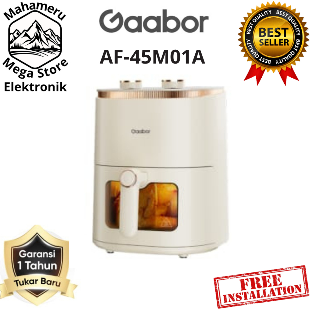 Gaabor Air Fryer AF-45M01A - Kapasitas 4.5L Kenop Ganda Anti Lengket