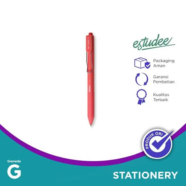 

Gramedia Tunjungan : Estudee Sora Gelpen 0.5 Ink Black - Coral Egp-242