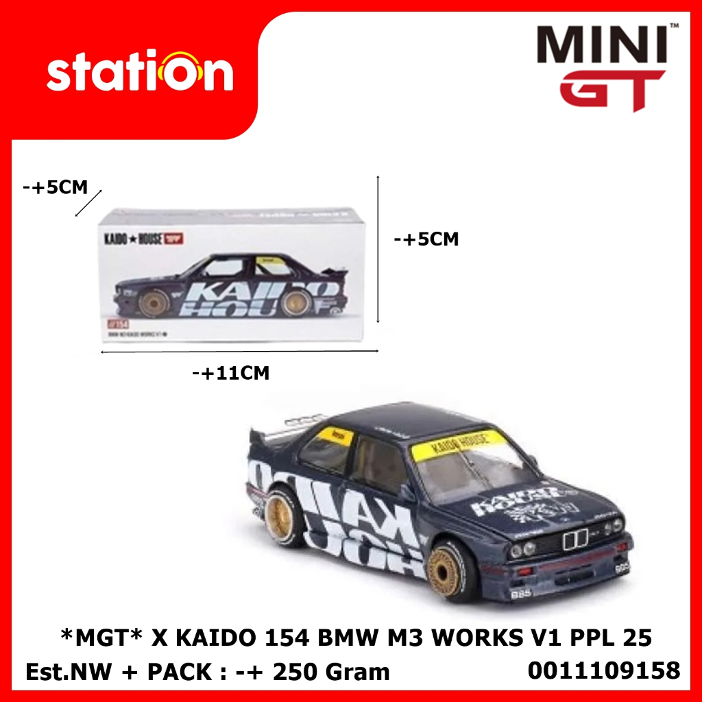 MINI GT X KAIDO 154 BMW M3 WORKS V1 PURPLE 25 - DIECAST