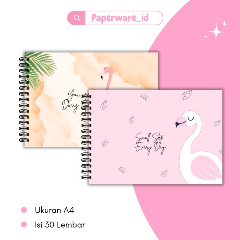 

buku gambar motif flamingo / buku gambar motif flamingo aesthetics / buku gambar aesthetic