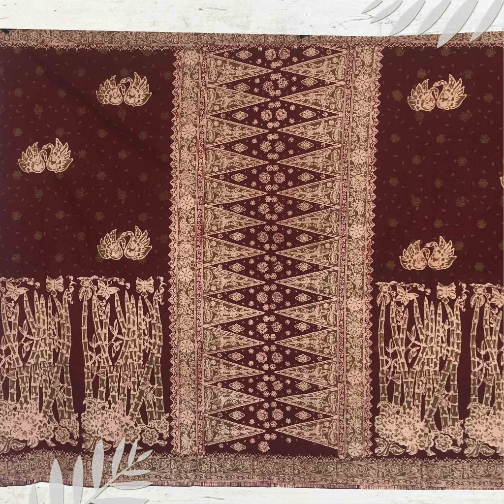 Batik jambi motif angso duo kombinasi bolo coklat | kain saja (Panjang.2m Lebar.105cm)