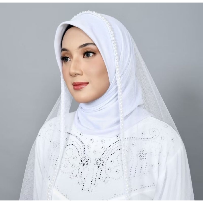 Slayer veil pengantin veil hijab pengantin selendang pengantin