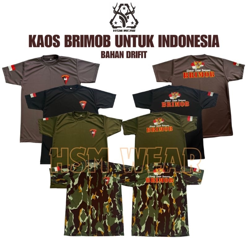 Kaos Brimob Untuk Indonesia / Baju Drifit Polisi Brimob