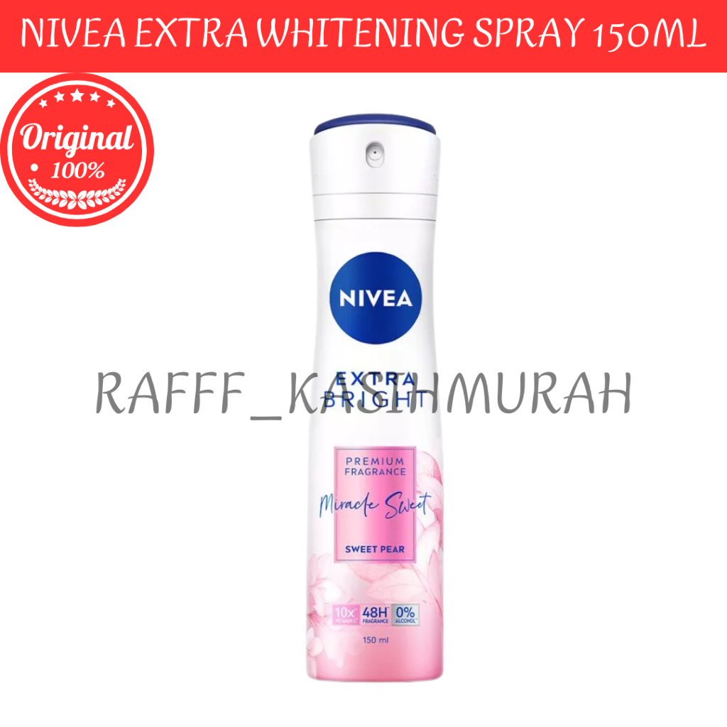 NIVEA EXTRA WHITENING SPRAY 150ML - DEODORANT SPRAY