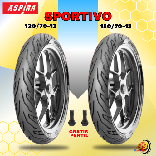 Paket Ban Motor YAMAHA NMAX ASPIRA PREMIO SPORTIVO 120/70-13 + 150/70-13 Tubeless