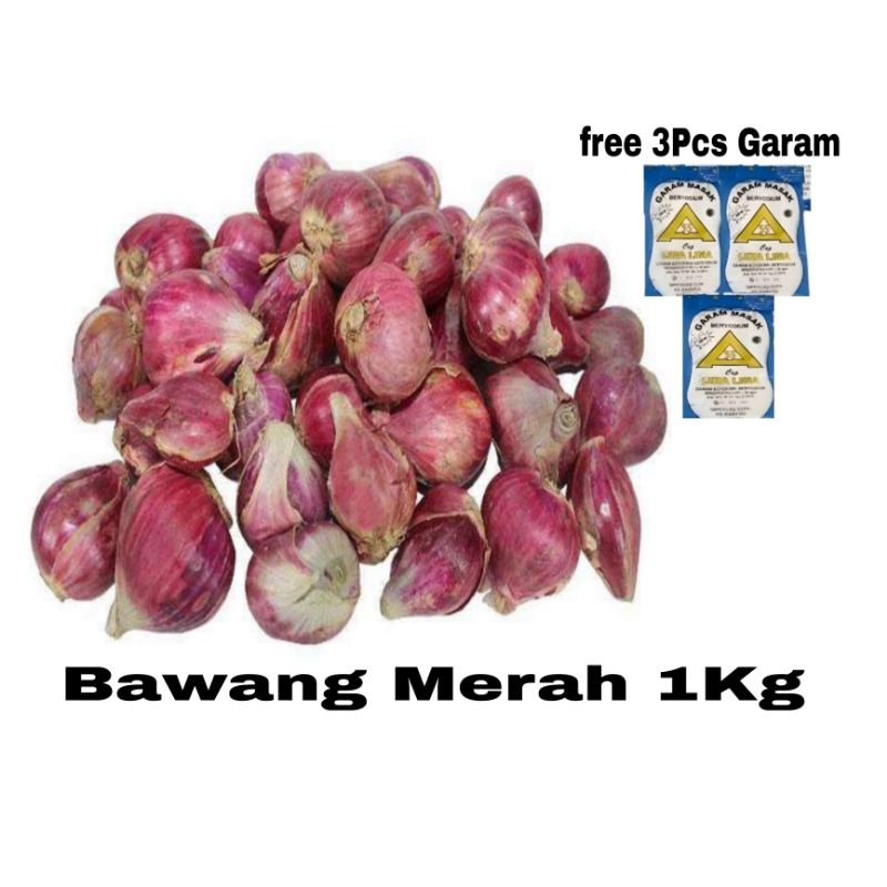 

PROMO Bawang Merah 1kg Murah Fresh gratis 3pcs garam