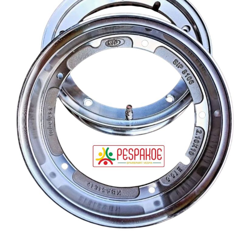 velk tubeless velg tubles vespa ring 10 import model SIP