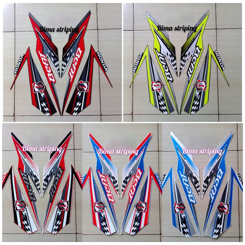 STIKER STRIPING LIS LES BODY MOTOR HONDA BEAT F1 2018 ECO ESP