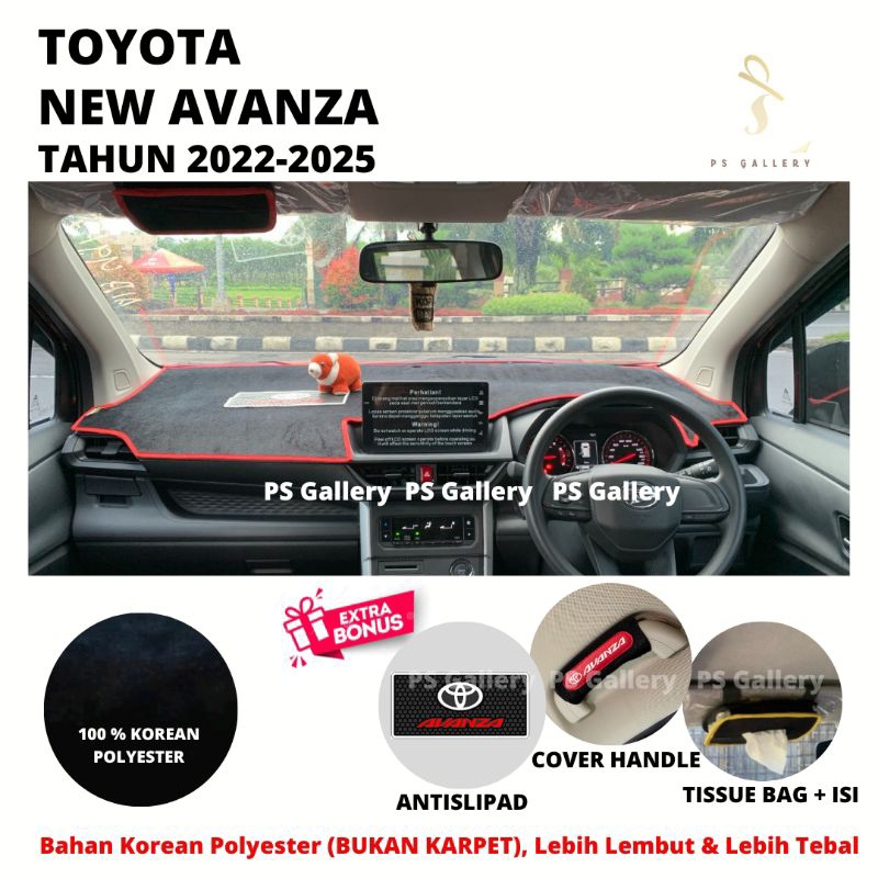 Flowbeeshop Alas Dashboard Mobil Avanza Tahun 2022-2025 Aksesoris Premium Cover Pelindung Dasbor