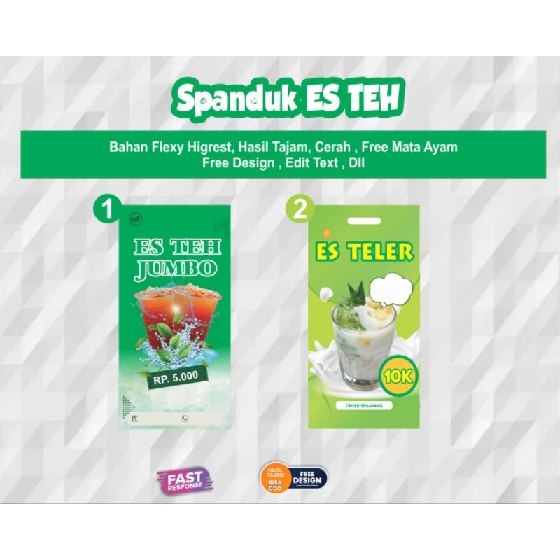 Spanduk/Baner Es teh / Es buah/Jus