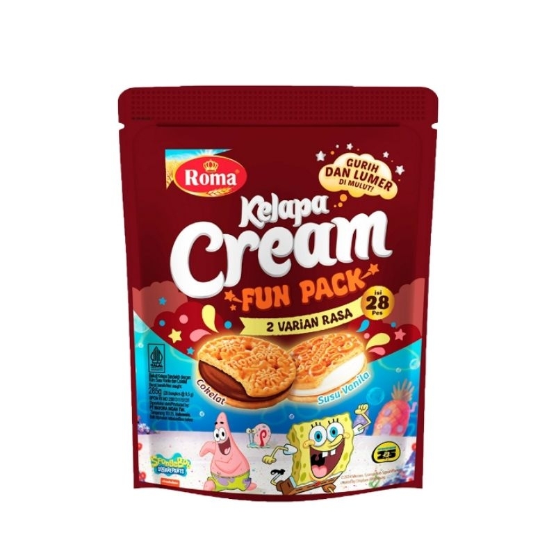 

Roma Fun Pack Biskuit Kelapa Krim Coklat Vanila 285 g