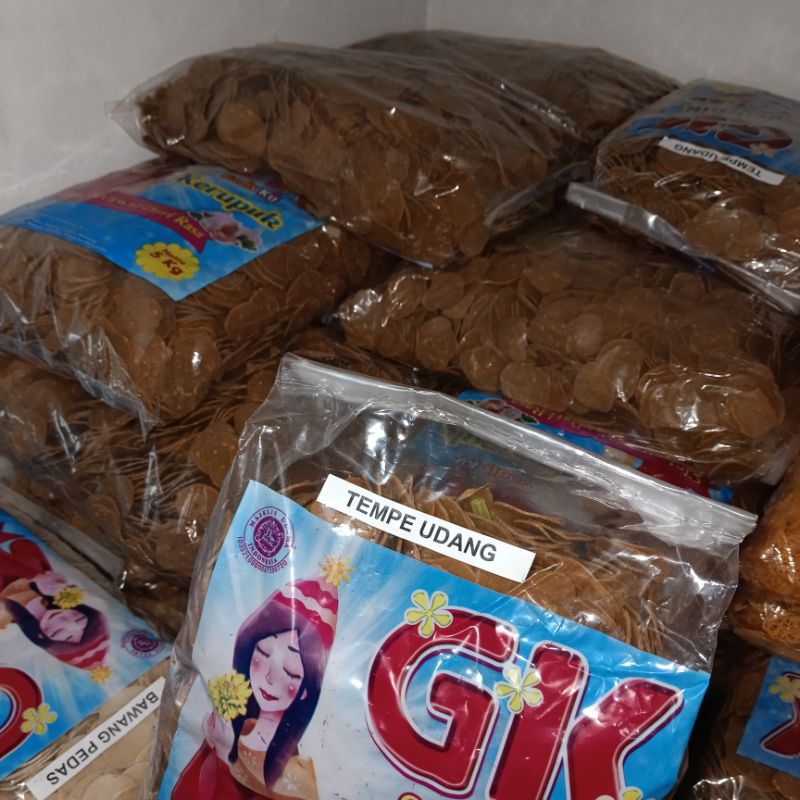 

Krupuk Tempe Udang & Bawang Pedas Merk GK (Kiloan)