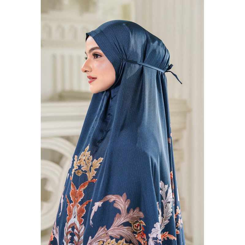 BISA KIRIM INSTANS Mukena Buttonscarves Royale - Grandeur Prayer Robe - Prussian