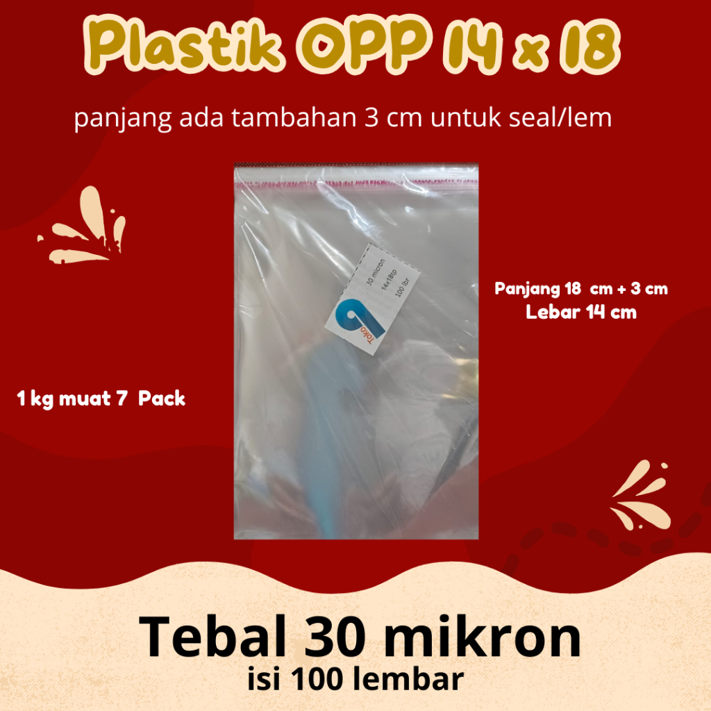 Plastik OPP 14 x 18 tebal 30 mikron